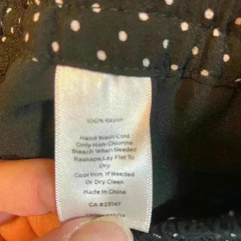 Talbots Petites black & white polka dot pants elastic waist side pockets size S - Picture 5 of 5